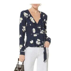 Ganni floral wrap top